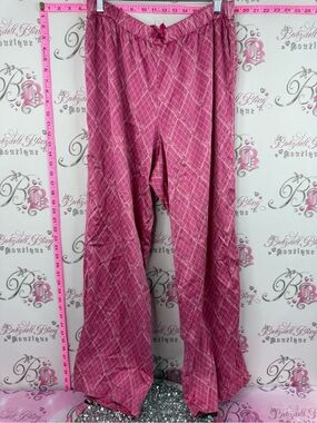 Victoria's Secret pants shiny Pink Patterned Satin Pajama Pants